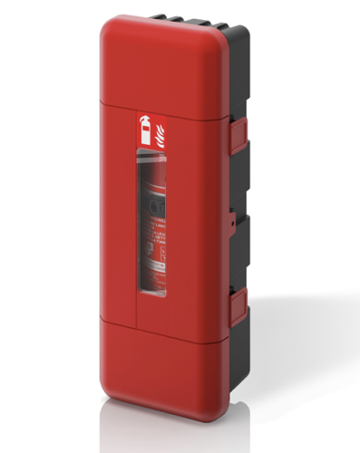 Daken Feuerlöscher Box Schutzkasten für 12Kg rot-schwarz